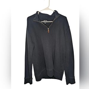Lands' End Men's Navy Blue Zip-Up Sweater